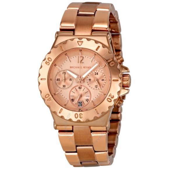 MICHAEL KORS~dylan~MARINER STYLE~ROSE-GOLD STAINLESS STEEL CHRONOGRAPH WATCH